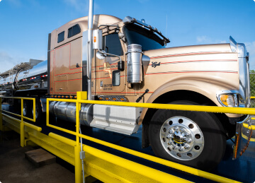 Big transportation truck side view